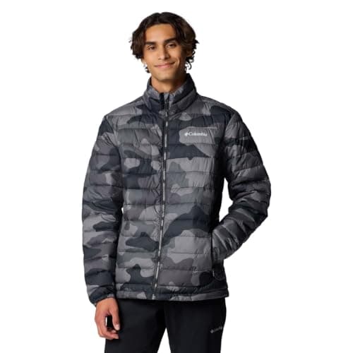 Image of Columbia Men's Powder Lite Jacket, Puffer Jacket, Black Mod Camo Print, Size XL