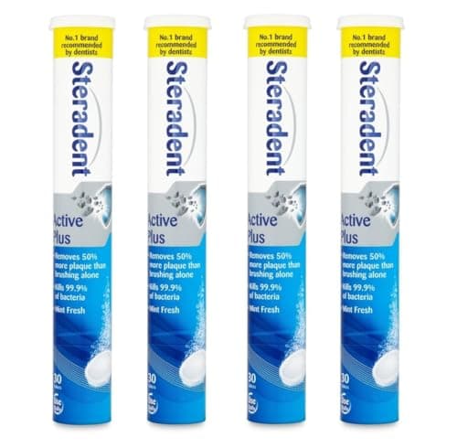 Image of Active Plus Denture Cleaning Tablets 30 -Plaque Remover Daily Denture Cleaning Bundle Tablets - Pack of 4