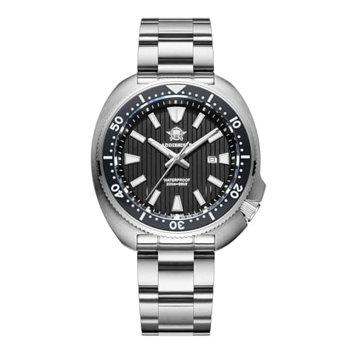 Image of ADDIESDIVE Men's Diver Watch 200M Waterproof Sapphire Crystal 3D Shutter Pattern Dial Ceramic Bezel Luminous Japanese Quartz Movement Stainless Steel Watch AD2507
