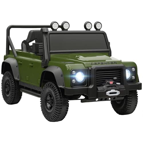 Image of AIYAPLAY Land Rover Licensed Electric Car for Kids, 12V Battery-Powered Ride on Car with Remote Control, Music, Horn, Suspension Wheels, LED Lights, Off-Road Toy for 3-5 Years Old, Green