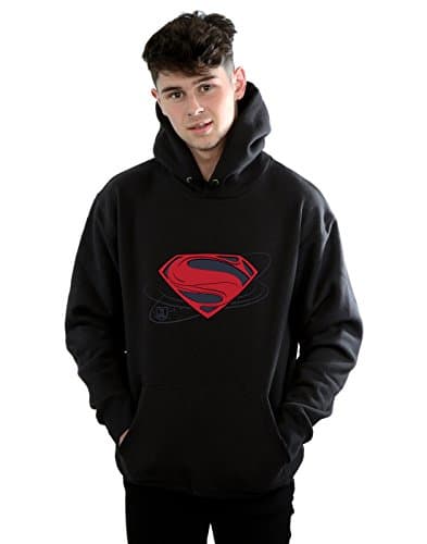 Image of DC Comics Men's Justice League Movie Superman Logo Hoodie Medium Black