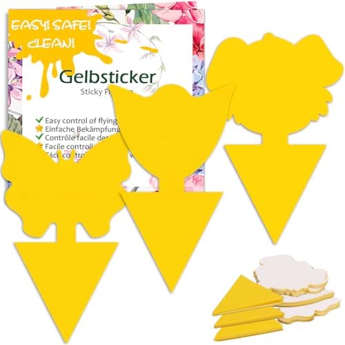 Image of Blooven 30 Pieces Fly Plants Indoor Yellow Stickers Against Aphids, Thrips and White Flies, Pests – House Trap