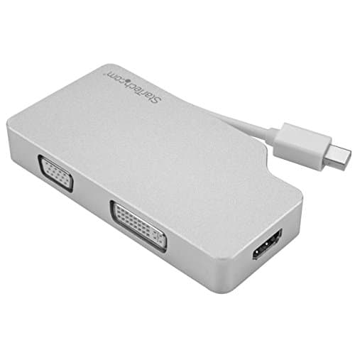 Image of StarTech.com Aluminum Travel A/V Adapter: 3-in-1 Mini DisplayPort to VGA, DVI or HDMI - mDP Adapter - 4K (MDPVGDVHD4K)