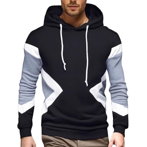 Image of Generisch Sweatshirt Stylish Men's Hoodies and Sweatshirts Fleece Lined Colour Block Hoodie for Casual Hoodie Dragon, black, XL