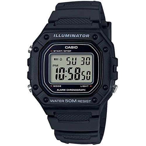 Image of Casio Unisex 43.20mm Quartz Watch with LCD Digital dial and Black Plastic/Resin Strap Strap W-218H-1AVEF