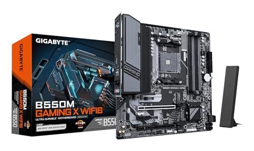 Image of Gigabyte B550M GAMING X WIFI6 Motherboard - AMD Ryzen 5000 CPUs, 5+3 Phases VRM, up to 3200MHz DDR4, 1xPCIe 4.0 + 1xPCIe 3.0 M.2, Wi-Fi 6, 1GbE LAN, USB 3.2 Gen 1