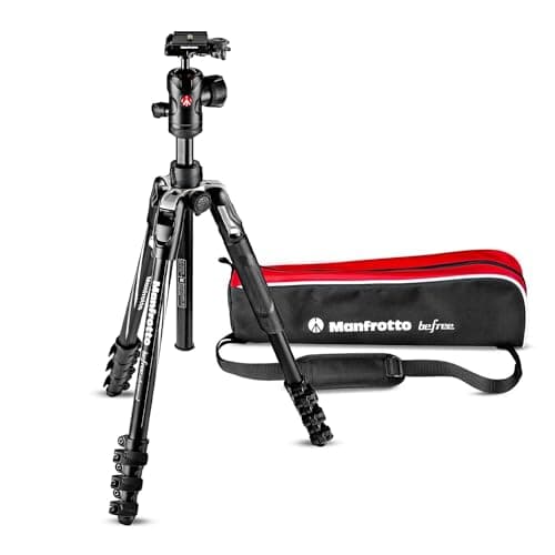 Image of Manfrotto Befree Advanced Camera Tripod with Lever Closure, Portable and Compact Travel Tripod Kit with Ball Head, Aluminium Kit for DSLR Reflex and Mirrorless, Camera Accessories