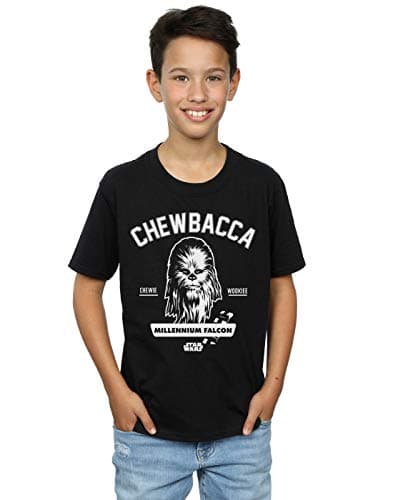 Image of Star Wars Boys Chewbacca Collegiate T-Shirt 9-11 Years Black