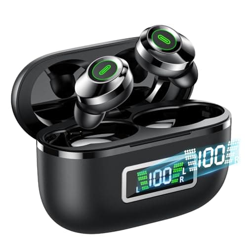 Image of PIAAUORRS Wireless Earbuds, Bluetooth 5.4 Headphones in Ear with Mic HiFi Stereo Noise Reduction, Wireless Earphones IP7 Waterproof Touch Control LED Display Headset USB-C