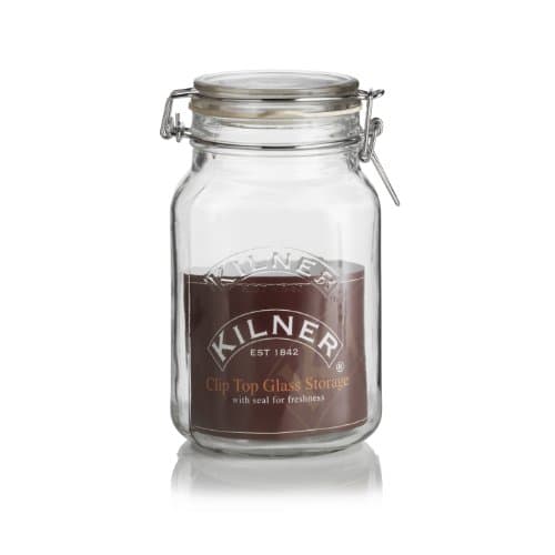 Image of SQUARE KILNER 1.5LITRE CLIPTOP JAR SET OF 6