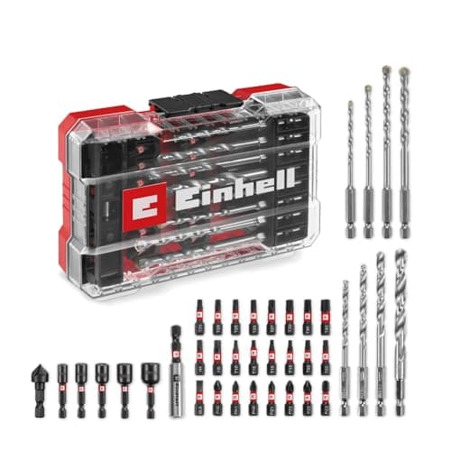 Image of Original Einhell M-CASE 39-piece impact-resistant accessory set (25 mm bits, metal drill bits, universal drill bits, 60 mm bit holder, socket spanner, countersink incl. storage box)