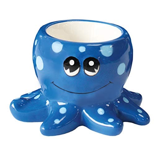 Image of Crockery Critters Egg Cup from Deluxebase – Octopus Ceramic Egg Holder, Cute Animal Shaped Boiled Egg Cups for Kids and Adults. Fun Novelty Gifts, Kitchen Decor and Tableware.