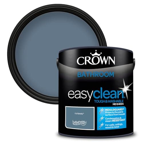 Image of CROWN Runaway - Anti Mould Bathroom Paint - Washable, Mould & Condensation Resistant - Mid Blue Paint - 2.5L