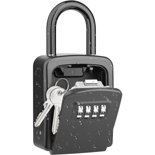 Image of Diyife Key Safe, [Weatherproof] Portable Lock Box for Keys Outdoor with Removable Shackle, Hangable Combination Key Lock Box for Home Office Garage School Airbnb, Free of Installation