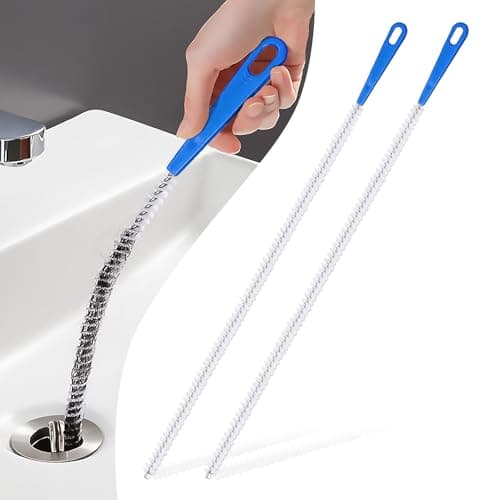 Image of Redamancy 2 PCS Sink Unblocker Cleaning Brush, 60 cm Sink Unblocker Brush, Drain Unblocker Set, Plughole Unblocker, Bathroom Pipe Unblocker, Hair Cleaner for Toilet Bathroom Kitchen Sewer