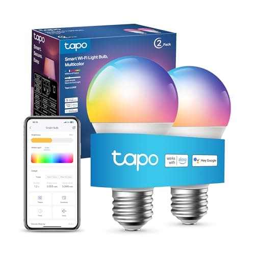 Image of Tapo L530E (2-Pack) E27 Smart Bulb, Alexa Light Bulbs, LED Light Bulb, Extra Bright WiFi Smart Bulb, Colour Changing Light Bulb, Dimmable, 8.3W, Schedule & Timer, Remote Control Bulb, Energy Saving