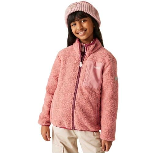 Image of Regatta Kids Frankie Full Zip Warm Fleece Borg Insulated Winter Layer Jacket Top