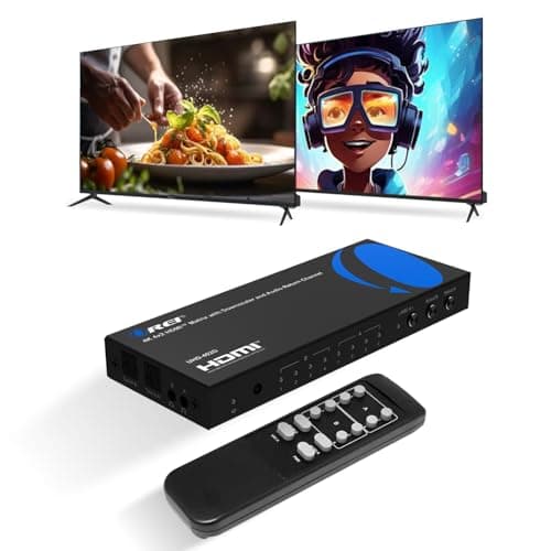 Image of OREI 4K HDMI Matrix Switch with Downscaler & ARC – 4x2 HDMI Matrix Switch 4K, HDMI 2.0, HDCP 2.2, 18Gbps, 4K@60Hz HDR, Dual Audio Extraction (Optical & 3.5mm), IR Remote (UHD-402D)
