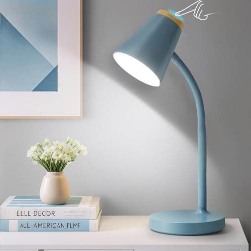Image of GyroVu Led Desk Lamp, Touch Dimmable Reading Lamp for Dorm Office Home, Flexible Gooseneck Table Lamp for Studying Bedside Bedroom Nightstand