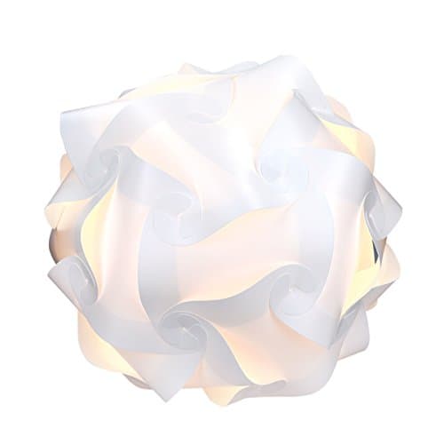 Image of kwmobile DIY Puzzle Lamp Shade - Modern IQ Jigsaw Light in 30 Pieces min. 15 Different Designs - Diameter Approx. 7.9 in / 20 cm - White in Size S