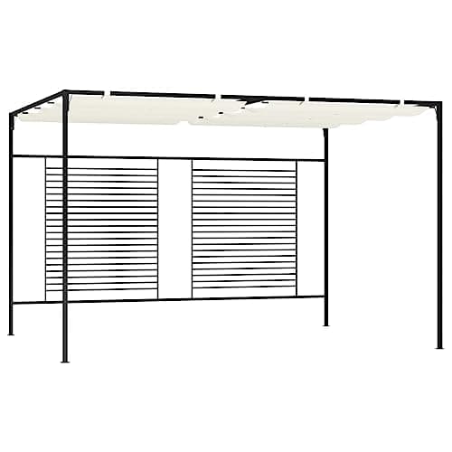 Image of vidaXL Gazebo with Retractable Roof Garden Gazebo Canopy Shelter Garden Pavilion Canopy Shelter Sunshade Garden Tent Shelter Tent Cream