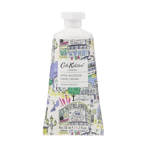 Image of Cath Kidston Hand Cream 50ml, Shea Butter and Vitamin E, Moisturiser for Dry Hands, Orchard Apple and Elderflower Fragrance, Pocket and Travel Size, Vegan and Cruelty Friendly, Beauty Gift for Her