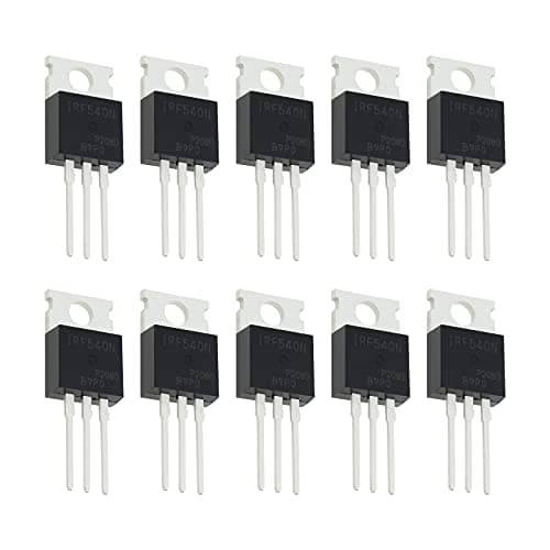 Image of ECSiNG 10x N-Channel IRF540N MOSFET Transistor ESD Rated TO-220 33A 100V 3Pin International Rectifier Power for Home Industry and DIY