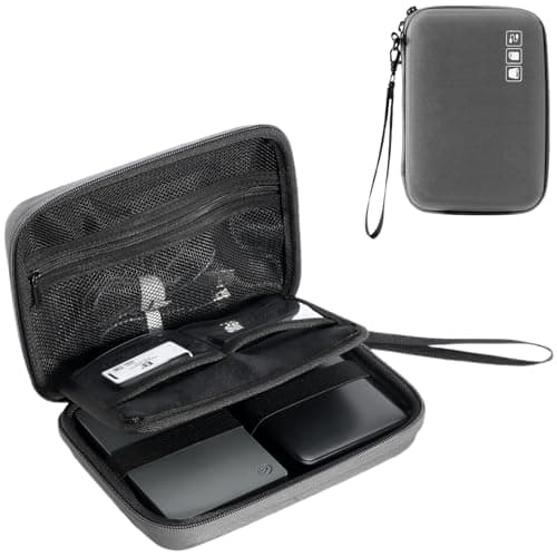 Image of ProCase Hard Drive Case for Canvio Basics Western Digital WD Elements My Passport Seagate Portable Backup Plus Slim 1TB 2TB 3TB 4TB USB 2.5, Portable External Case for 2 Hard Drives -Darkgrey
