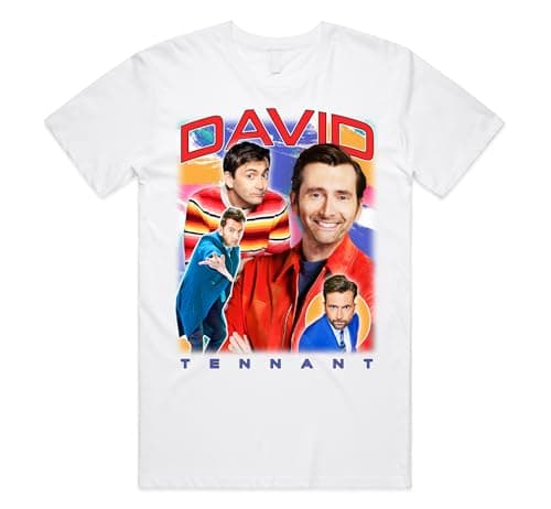 Image of Sanfran Clothing David Tennant Homage Top 90's Retro TV Show Icon Legend Doctor Gift T-Shirt Extra Large/White