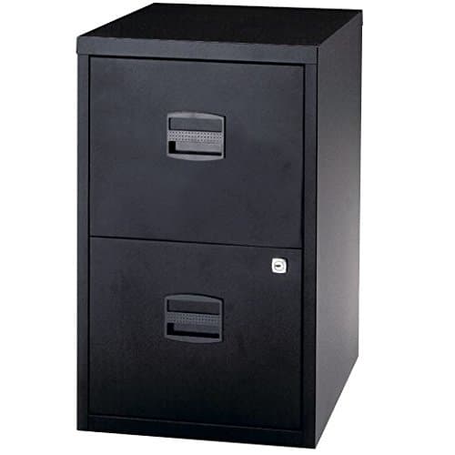 Image of Bisley 2 Drawer Locking A4 Filing Cabinet Pfa2 - Black