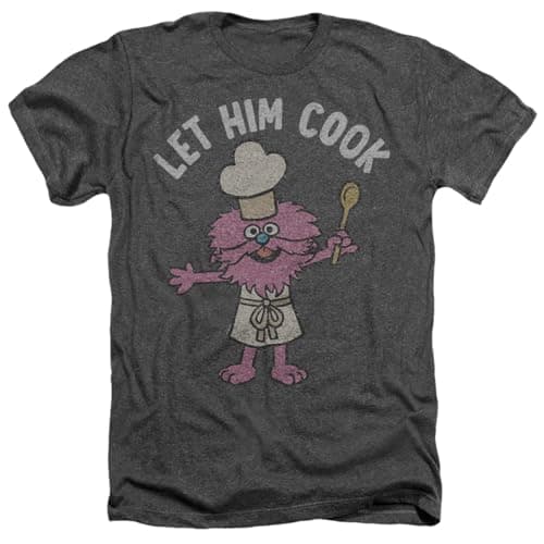 Image of Sesame Street Let Him Cook Unisex T Shirt, Charcoal, XX-Large
