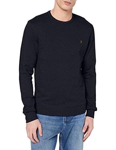 Image of Farah Men's Tim Sweatshirt, Blue (True Navy Marl), S UK