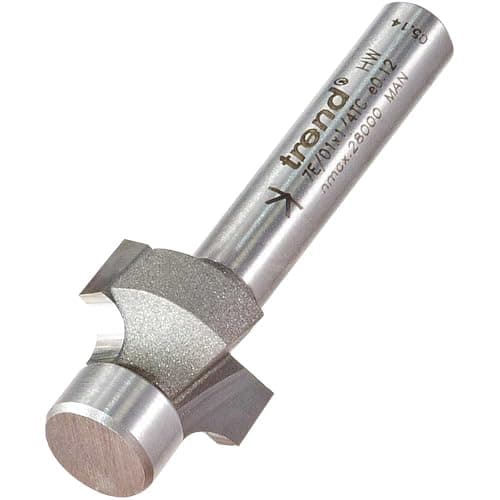 Image of Trend Professional Pin Guided Round Over Router Cutter, 3.2mm Radius, 1/4 Inch Shank, 15mm Cut Diameter & 9.5mm Cut Length, Tungsten Carbide Tipped, 7E/01X1/4TC