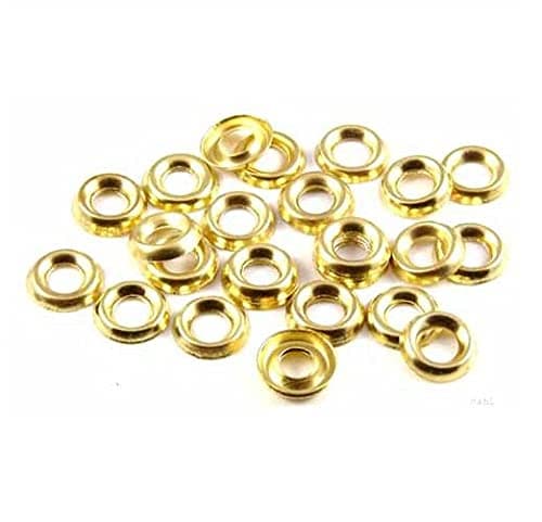 Image of TERF® 100 Pcs Brass Plated Screw Cup Washer Size No.10 Countersunk Screw Surface Finishing Cup Washers Gauge Size No. 10g