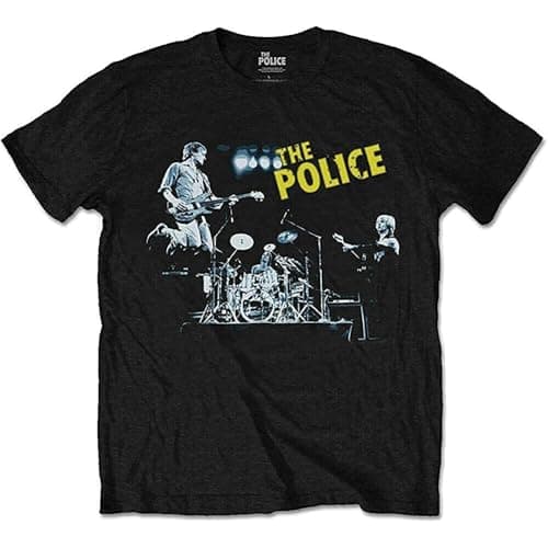 Image of The Police Live Band Men T-Shirt Black Black XL