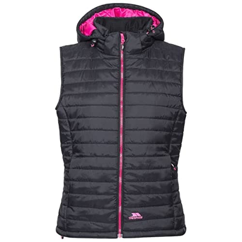Image of Trespass Womens Gilet Aretha - Lightly Padded with Bubble Stitching, 2 Low Profile Zip Pockets, Hem Adjusters, Inner Storm Flap, Contrast Lining and Front Zip, Detachable Hood with Stud Fastenings