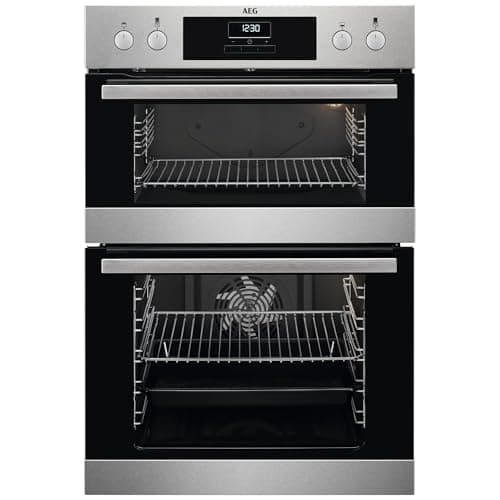 Image of AEG 6000 SurroundCook Built In Double Oven DCB331010M, 61L Capacity, 59.4 cm, Multilevel Cooking, Grill Function, LED Display, Antifingerprint Coating, Stainless Steel