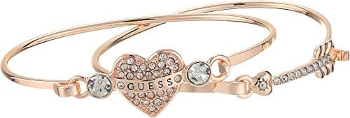 Image of GUESS Women's Tension Bracelet Duo, Rose Gold, One Size, One Size, Glass