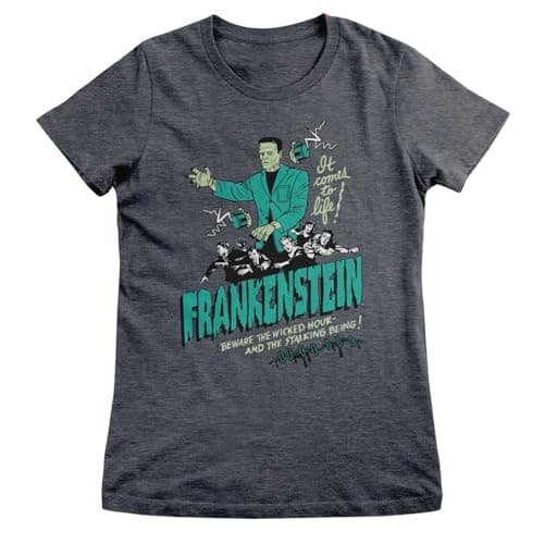 Image of Universal Monsters Officially Licensed Frankenstein - Wicked Hour Women T-Shirt (Dark-Heather), Small