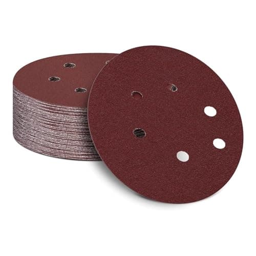 Image of 150mm Sanding Discs 60 Grit Sandpaper Sheet, 25Pcs Orbital Sander Discs Hook and Loop, 150mm Sanding Pads for Random Orbital Sander(6 Inch, 6 Holes)