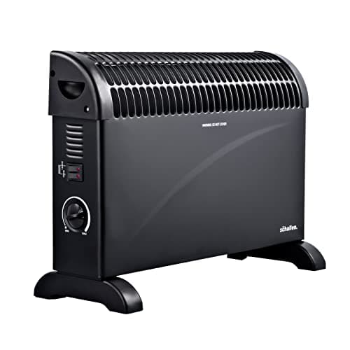 Image of Schallen 2000W Electric Convector Radiator Heater - 3 Heat Settings, Adjustable Thermostat & Overheat Protection in All Black