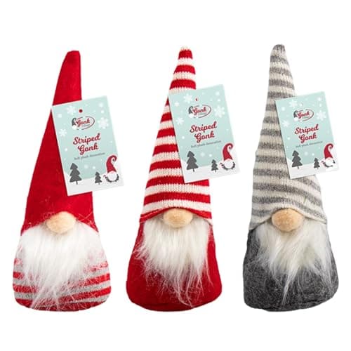Image of AKEDE Set Of 3 Striped Gonk Gifts Plush Christmas Decorations Gnome Scandinavian Decor For Home Kitchen Farmhouse House Decor
