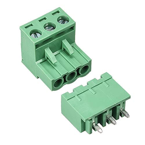 Image of sourcing map 3 Pin 5.08mm Pitch Male Female PCB Screw Terminal Block 20 Sets