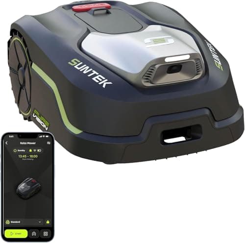 Image of SUNTEK Robot Lawn Mower without Boundary, AI Pure Vision Robotic Mower for 500 m² with Auto Mapping, Slope up to 35°, IPX5 Waterproof Rating, Automatic Mapping, APP Control