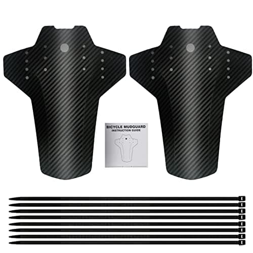Image of KAYSENSUK Mountain Bike Mudguards Set, Bike Fender, MTB Carbon Fiber Mud Guard Front and Rear Compatible, Mountain Bike Fender Fixed Gear Mudguard for 26", 27.5", 29" Size Mountain Bike