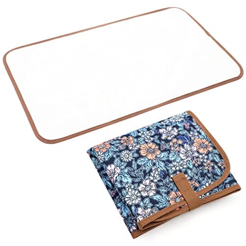 Image of Lekebaby Foldable Baby Change Mat - Portable Travel Changing Mat with Flower Cartoon Design