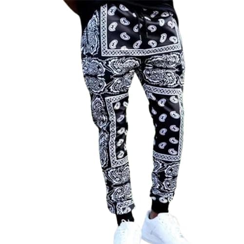 Image of Mens Wide Leg Trousers Beach Trousers Black, 3XL