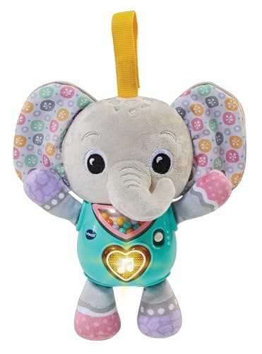 Image of VTech Baby Cuddle & Sing Elephant, Interactive Baby Toy with Lights, Numbers & Songs, Rattle Beads and Textures, Gift for Babies 3, 6, 9, 12 months +, English version