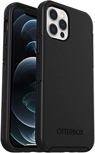 Image of OtterBox Symmetry Case for iPhone 12 / iPhone 12 Pro, Shockproof, Drop proof, Protective Thin Case, 3x Tested to Military Standard, Antimicrobial Protection, Black