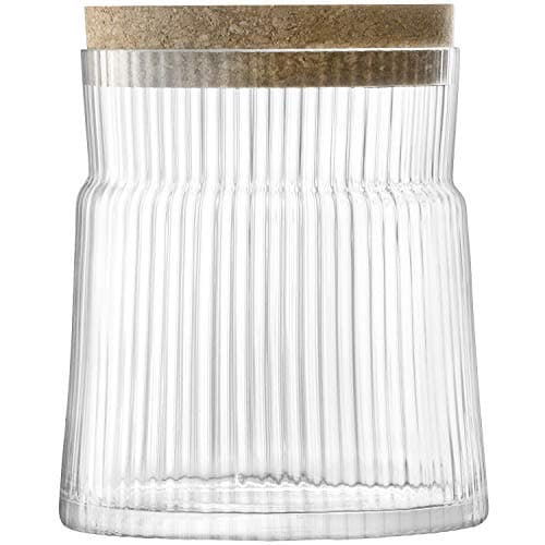Image of LSA Gio Line Container & Cork Stopper H12.5cm Clear| 1 Unit | Mouthblown & Handmade Glass | GI28